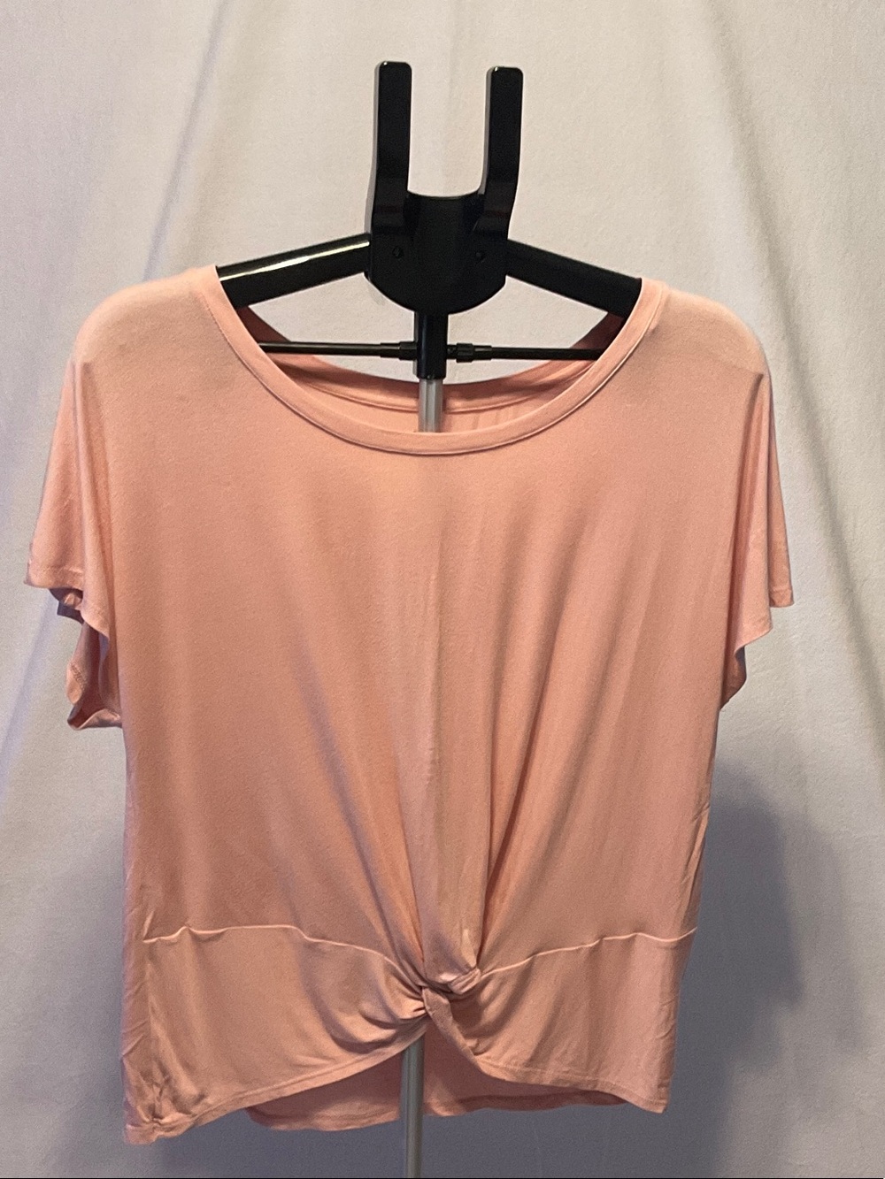 Soho Light Pink Short Sleeve Twist Front Tee